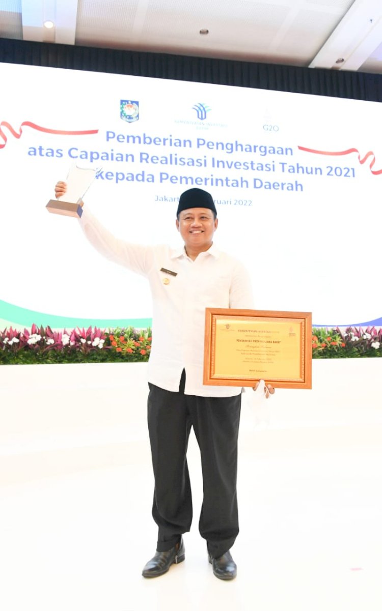 Pemprov Jabar Sabet Penghargaan Kementerian Investasi
