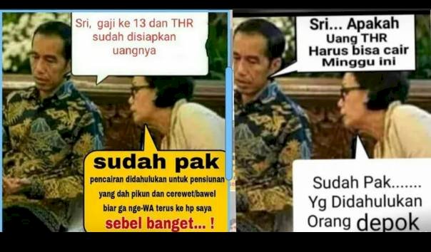 Kocak! Sri Mulyani Unggah Meme Soal THR dan Gaji Ke-13