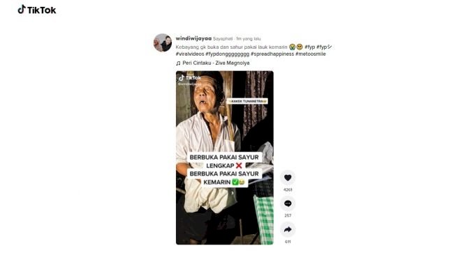 Terharu, Kakek Tunanetra Buka Puasa dengan Lauk Pauk Sisa