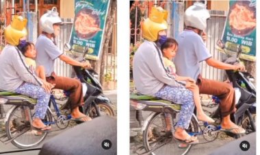 Cara Unik Keluarga ini Bikin Bahagia di Jalan