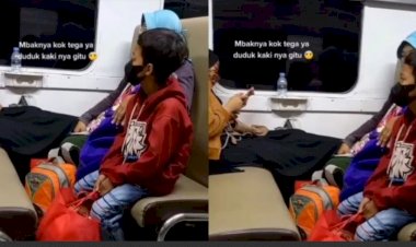 Kesabaran Ibu Ini Hadapi Penumpang Kereta Api Tak Sopan