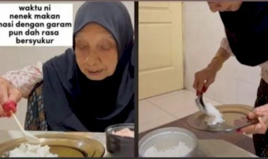 Viral Nenek Cuma Makan Nasi Sama Garam