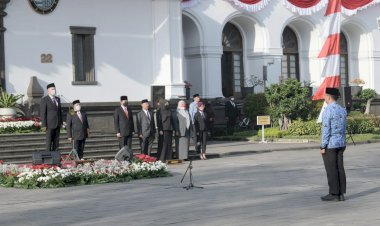 Perdana Pascapandemi, Sekda Pimpin Upacara Tingkat Setda Jabar