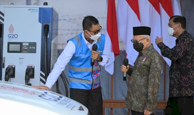 Presidensi G20, Wapres Ma'ruf Amin Tinjau Kesiapan SPKLU PLN