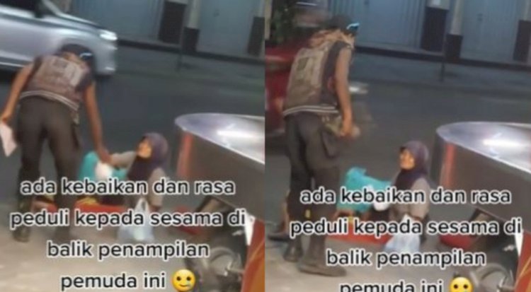 Anak Punk Ini Bagikan Makanan Bagi Nenek Renta