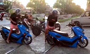 Pengendara Motor Nmax Biru Jadi Viral di Media Sosial
