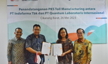 Dorong Kinerja Penjualan, Indofarma dan Quantum Laboratoris Jalin Kerja Sama Produksi dan Pemasaran