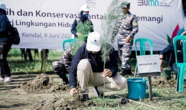 PLN UIP JBT Tanam 10 Ribu Pohon di Pantai Indah Kemangi Kendal