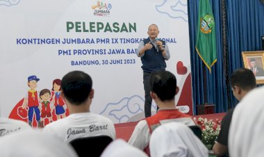 Sekda Setiawan Lepas Kontingen Jabar ke Jumbara PMR IX Tingkat Nasional 2023