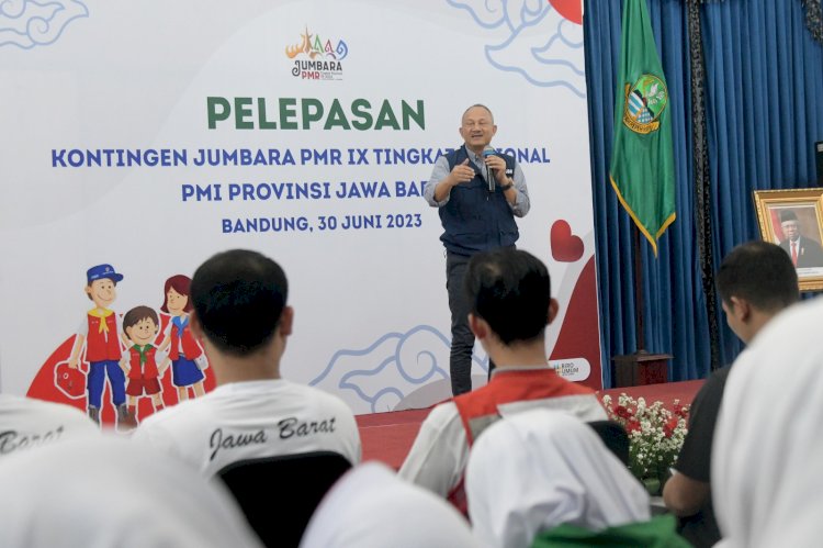 Sekda Setiawan Lepas Kontingen Jabar ke Jumbara PMR IX Tingkat Nasional 2023