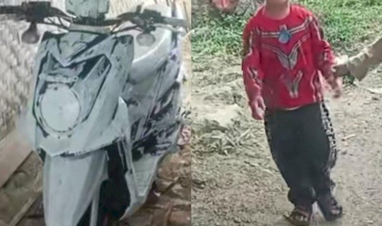 Bocil Iseng, Motor Tetangga Dicoret-coret Pakai Cat Tembok