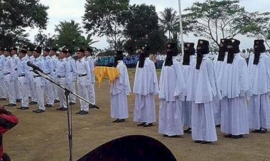 Viral, Tim Paskibra di Tasikmalaya Pakai Cadar di HUT Ke-78 RI