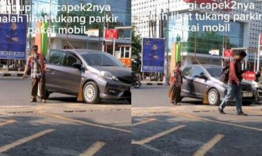 Viral Tukang Parkir Pakai Honda Brio