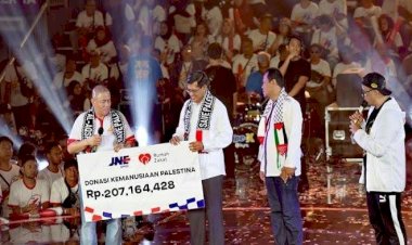 HUT ke- 33, JNE Salurkan Bantuan ke Palestina