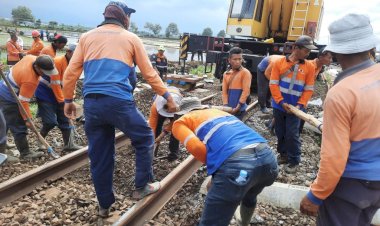 Pasca Kecelakaan, Jalur KA di KM 181+700 Bisa dilalui dengan Puncak Kecepatan Normal 90 Km/jam