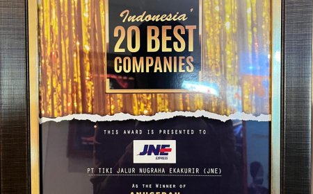 JNE Raih Kategori Courier Service dalam Penghargaan Indonesia 20 Best Companies
