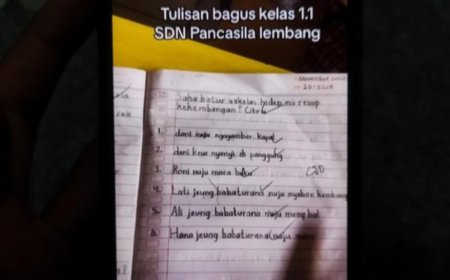 Tulisan Tangan Bocah SD Lembang Bikin Heboh