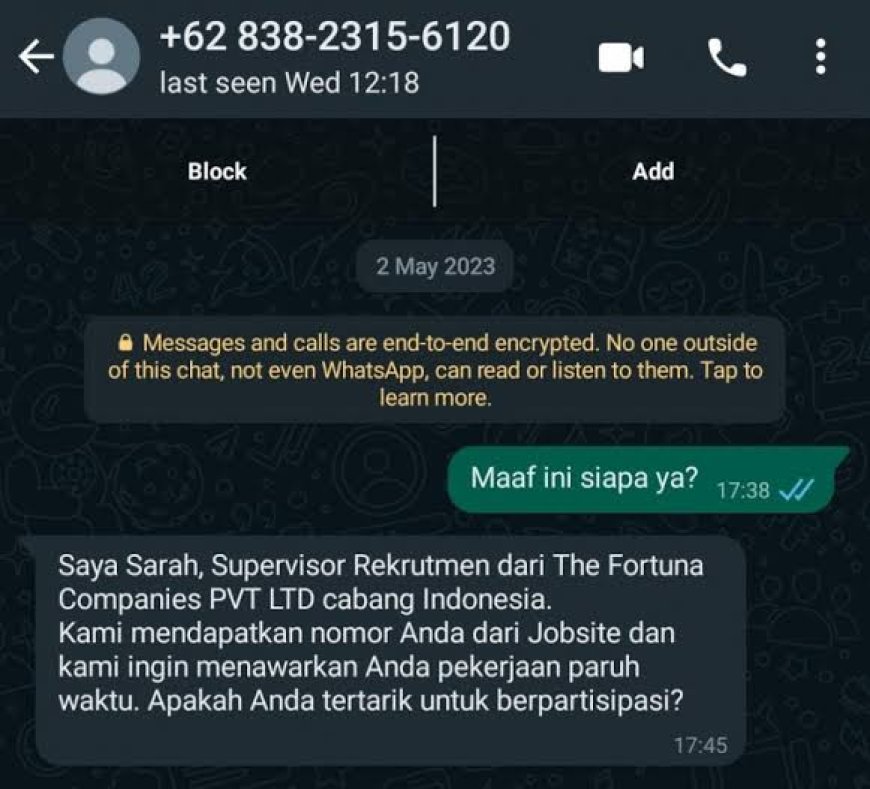 Ciri-Ciri Modus Penipuan Lowongan Kerja Paruh Waktu