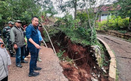 Bey Machmudin Tinjau Bencana Pergerakan Tanah di Bandung Barat