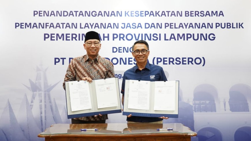 Perkuat Layanan Publik, Pos Indonesia dan Pemprov Lampung Teken Kerja Sama Strategis