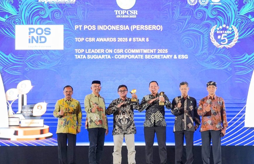 Pos Indonesia Raih TOP CSR Awards 2025, Komitmen Sosial dan Lingkungan Diakui di Level Nasional