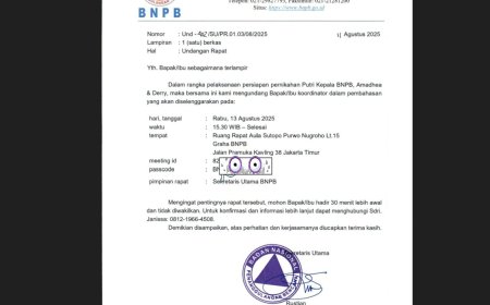 Viral Undangan Rapat Pernikahan Putri Kepala BNPB Pakai Kop Resmi