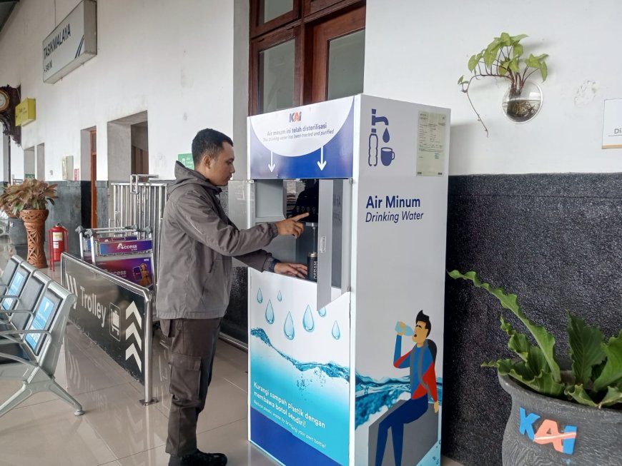 KAI Daop 2 Bandung Tambah Fasilitas Air Minum Gratis di Stasiun, Dukung Gerakan Bebas Plastik