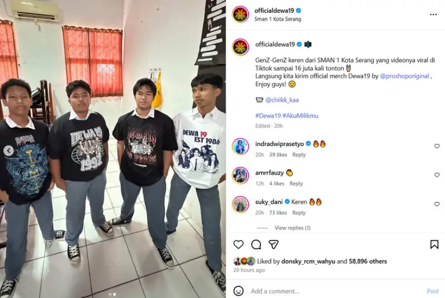 Viral 16 Juta Tonton! Aksi Siswa SMAN 1 Serang Nyanyi Dewa 19 Bikin Band Asli Kirim Hadiah