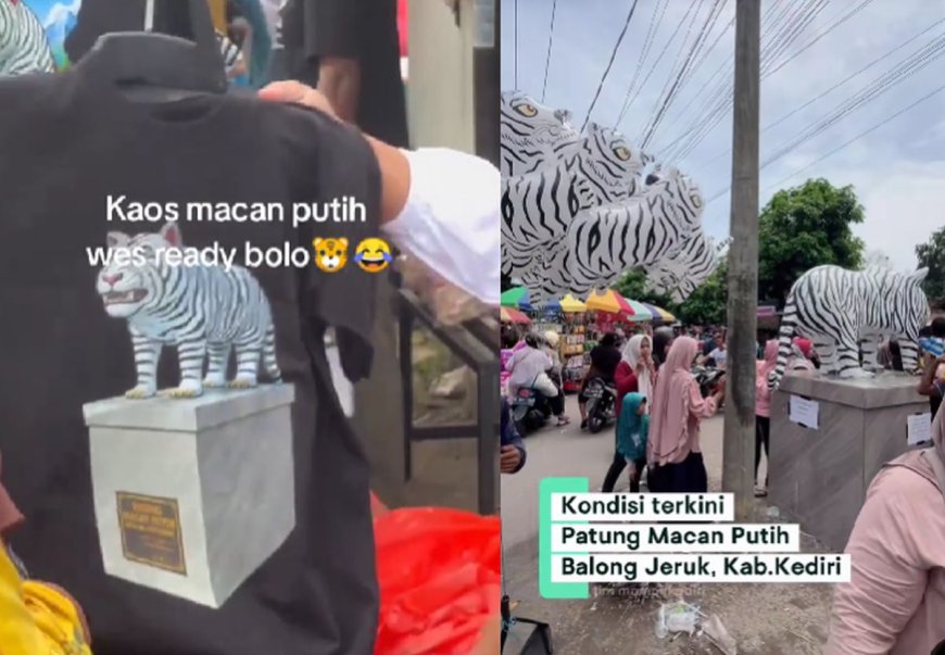 Dari Bahan Guyonan Jadi Kebanggaan, Patung Macan Putih Viral Ini Resmi Jadi Ikon Baru Kediri