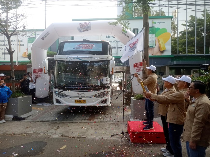 Pegadaian Kanwil X Jawa Barat Lepas 250 Peserta Mudik Gratis ke Yogyakarta, Surabaya, hingga Palembang