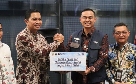 Pos Indonesia dan Garuda Indonesia Lepas Ekspor Perdana Logistik Haji 2026, Total Capai 230 Ton