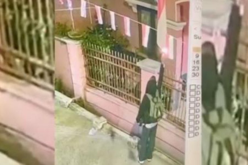 Pria Bakar Bendera Merah Putih di Bandung Terekam CCTV, Polisi Selidiki Identitas Pelaku